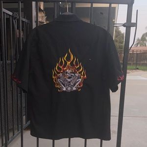 Chrome Eagle short sleeve button up shirt.